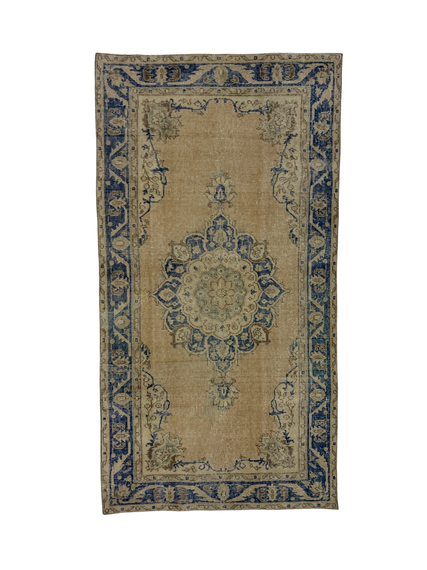 Vintage Turkish Peach & Blue 4x6