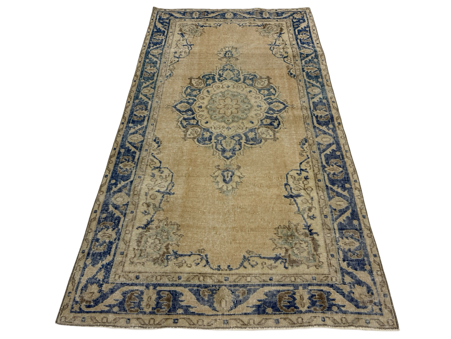 Vintage Turkish Peach & Blue 4x6