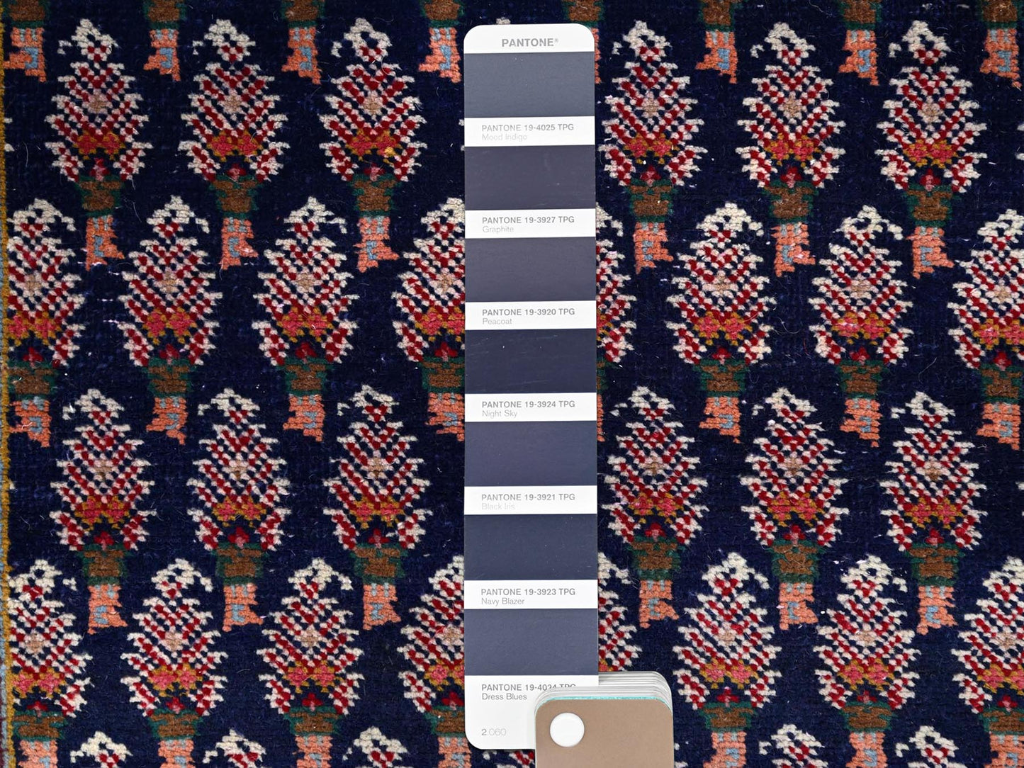 Vintage Tabriz Navy Blue 2x9