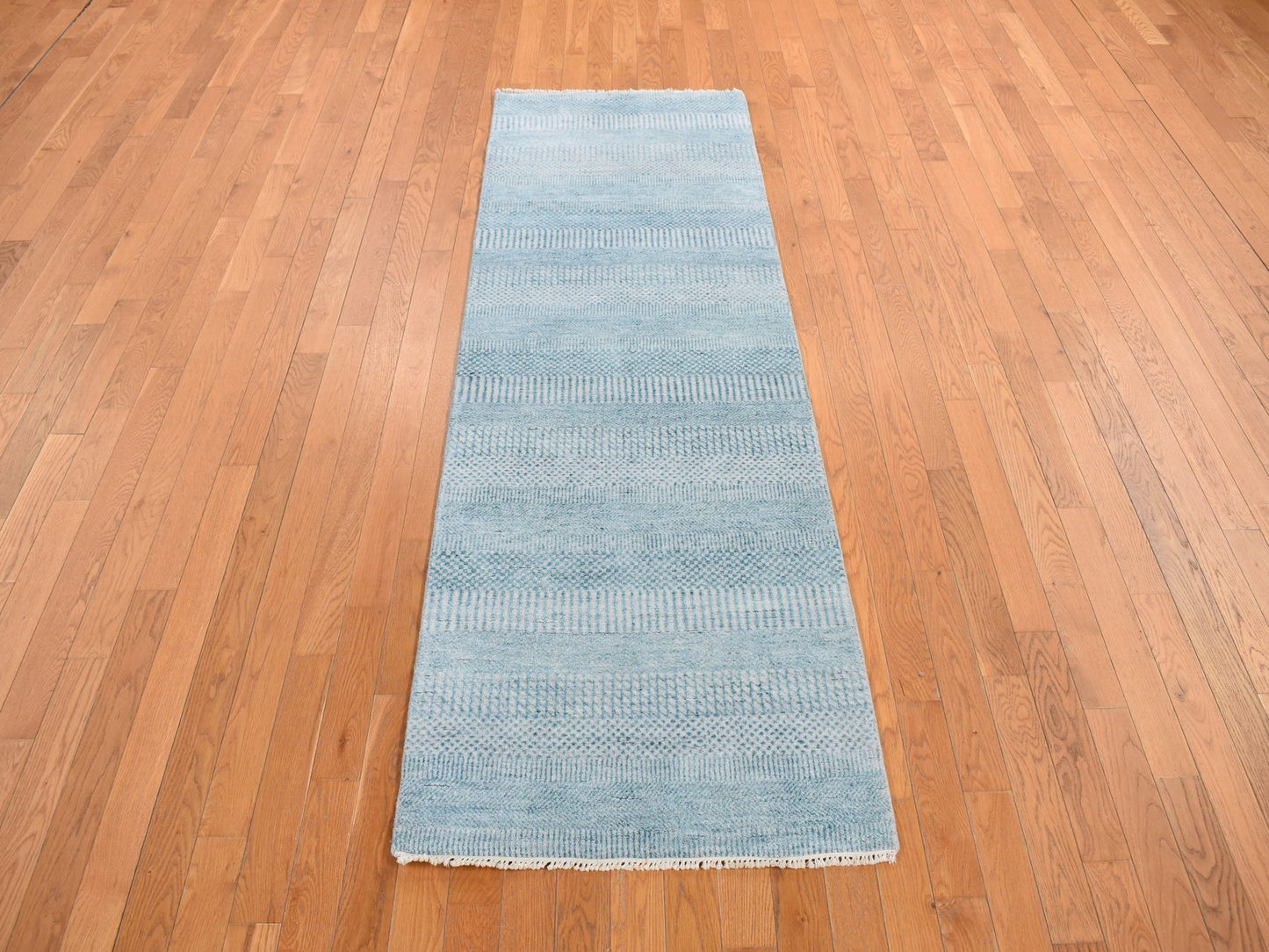 Blue Wool & Silk Runner 8'