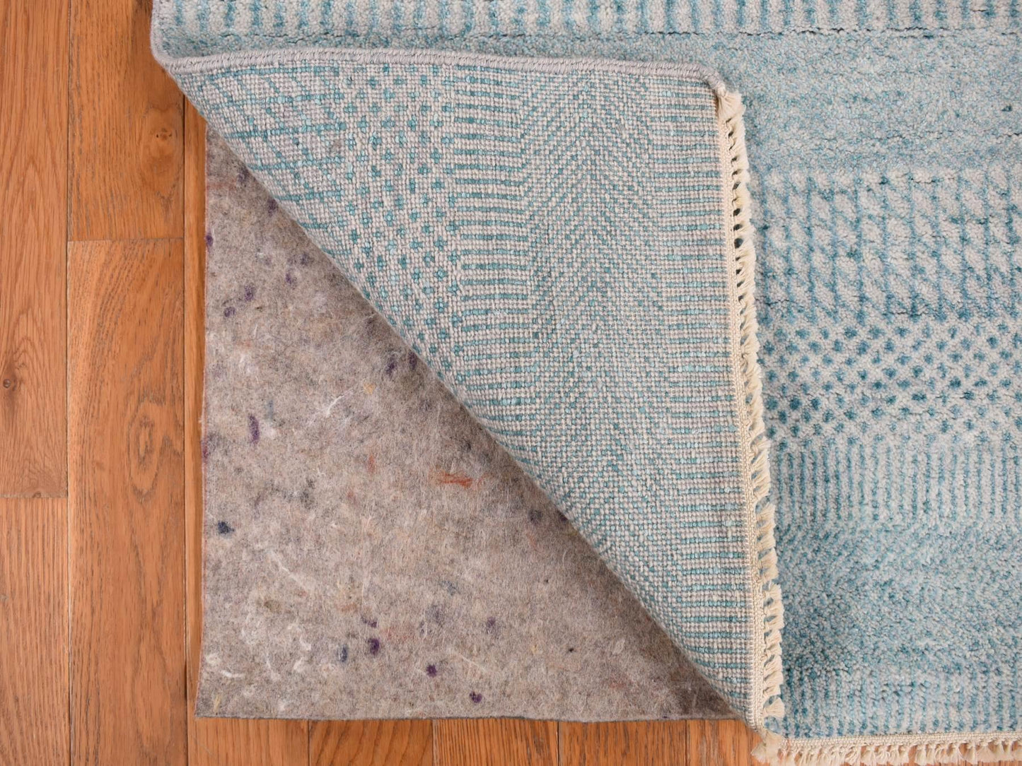 Blue Wool & Silk Runner 8'