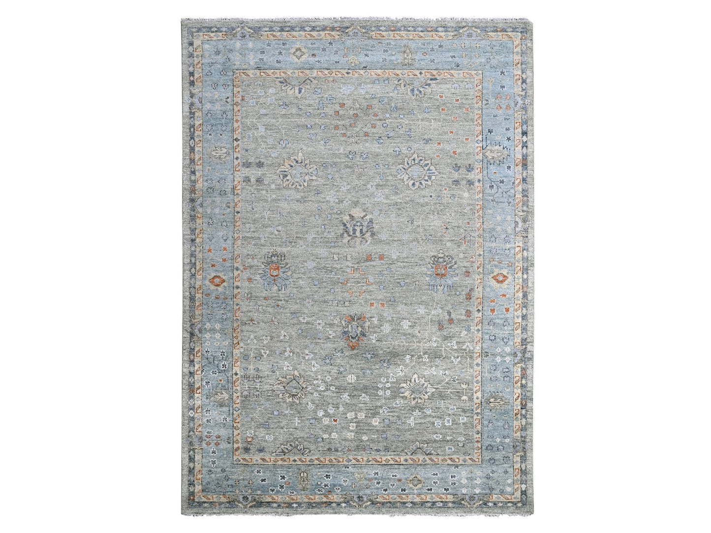 Plush Green & Blue Oushak 10'x14'