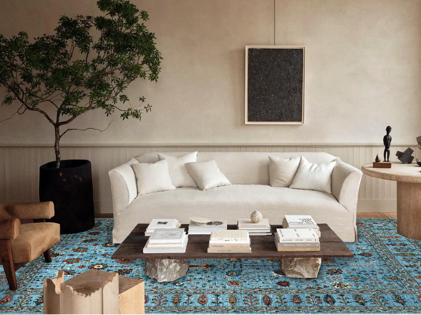 Tile Blue Geometric 9'x12'