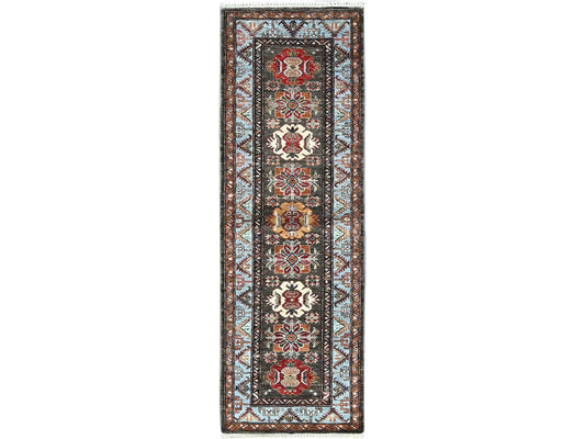 Charcoal Super Kazak Runner 2'x6'