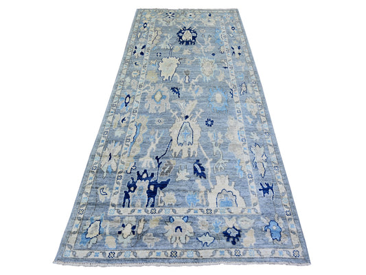 Oushak Blue Belgian Wide Runner 4x10