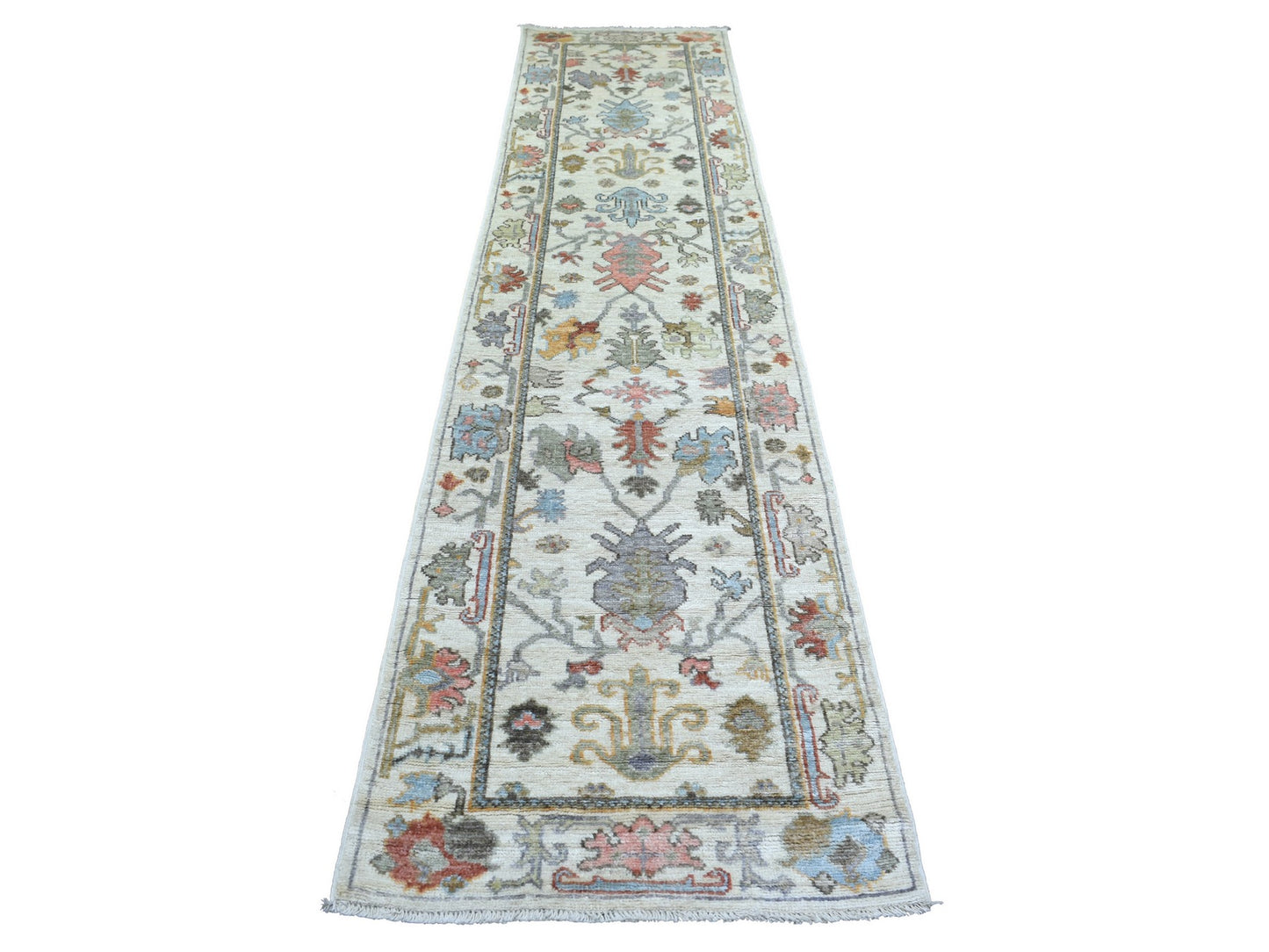Oushak Ivory Multitoned Runner 2x12