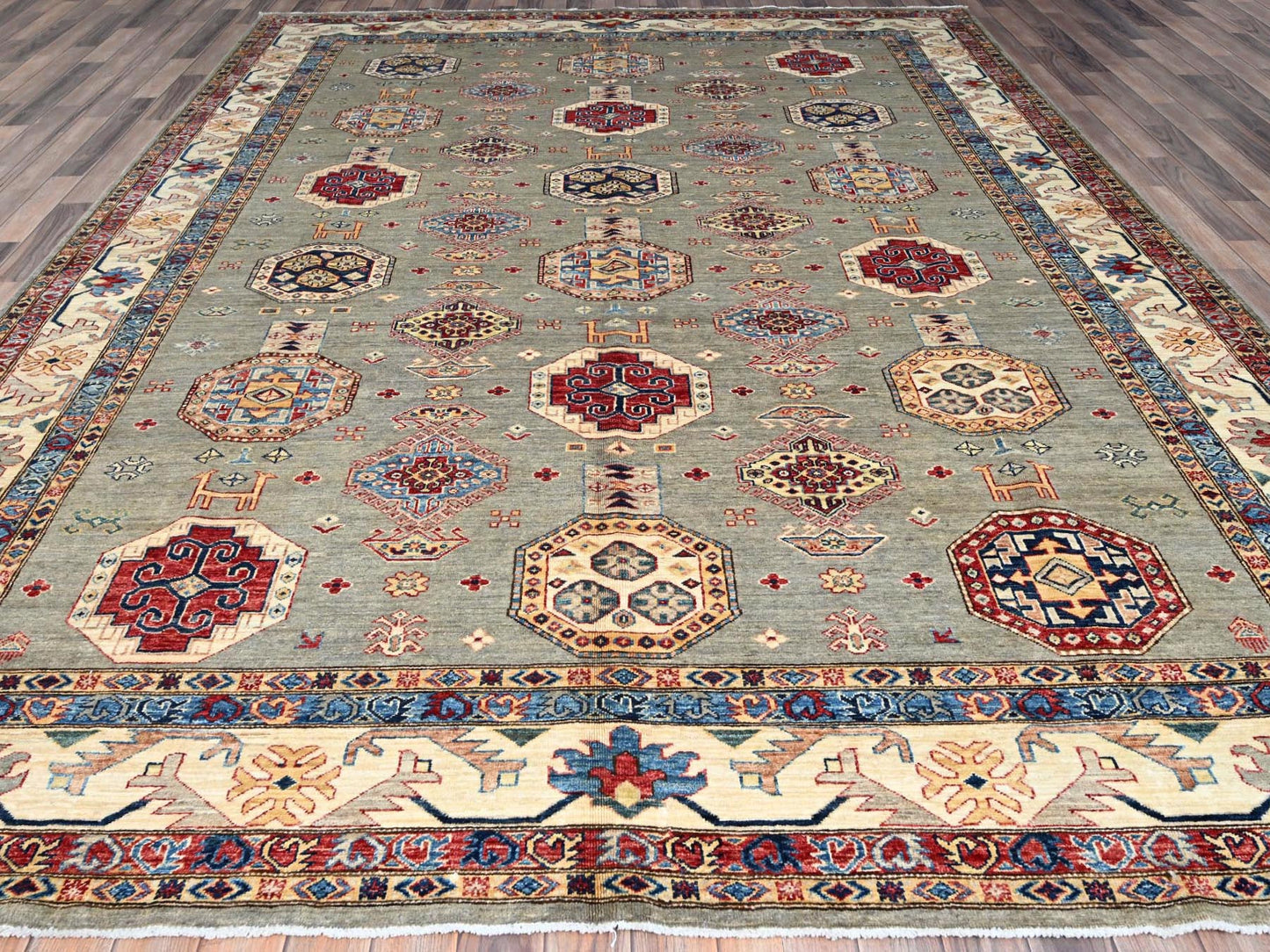 Wrought Iron Grey Kazak 9'x12'