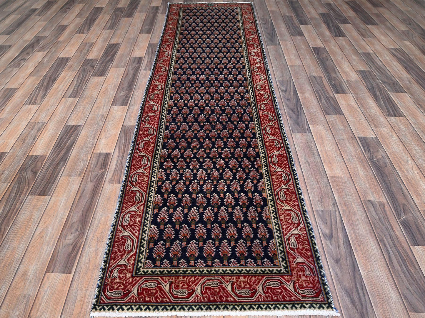 Vintage Tabriz Navy Blue 2x9